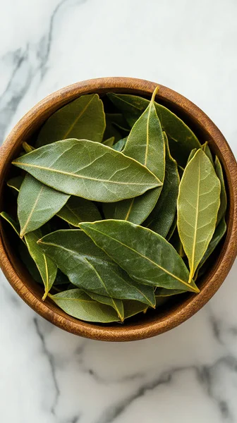 Gri arka planda taze yeşil çay yaprakları olan kase.