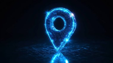 Soyut dijital dünya haritası. Parlayan neon ışığı.