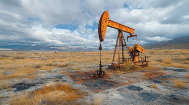 Akşamları bir tarlanın ortasında petrol kuyusu