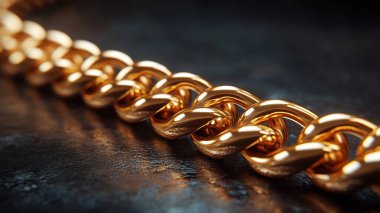 Bileziği olan altın zincirler