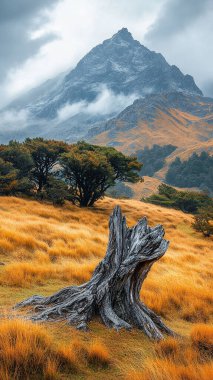 beautiful mountain landscape with trees and grass
