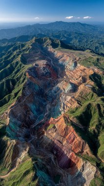 bir dağ silsilesinin havadan görünüşü