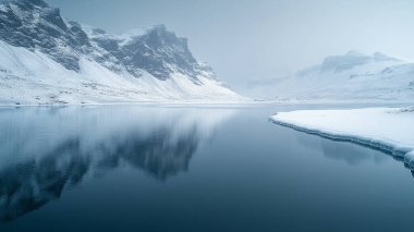 Dağlardaki güzel göl manzarası