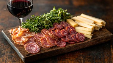 Şarap ve atıştırmalık bir şeyler.