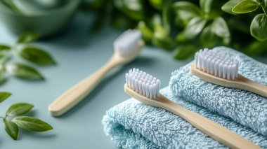 Renk arkaplan üzerinde diş fırçası ve diş macunu ile kompozisyon