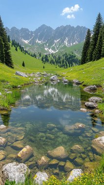 Alplerdeki güzel göl