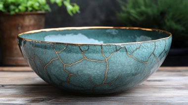 Koyu arkaplanda seramik kase