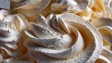 Krema ve krema. Yakın çekim.