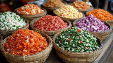 Pazarda geleneksel Türk yemekleri