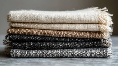 Farklı stil örülmüş kışlık giysiler.