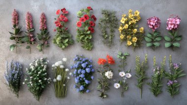 ahşap arka plan üzerinde renkli çiçekler