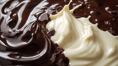 Erimiş çikolata ve çikolata.