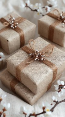 Çiçekli güzel hediye kutuları