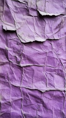 Buruşmuş eski gri ve mor buruşmuş kağıt arka plan.