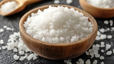 Beyaz kaşıkla tuz.