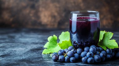 Tahta masada taze üzümlü üzüm suyu..