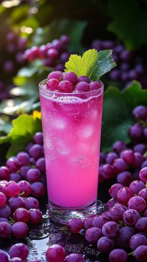 Bir bardak kirazlı kokteyl.