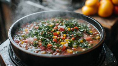 Kasede lezzetli bir çorba.