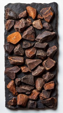 Bir parça kahverengi ve beyaz taşın yakın plan çekimi.