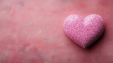 Pembe arka planda pembe bir kalp şekli