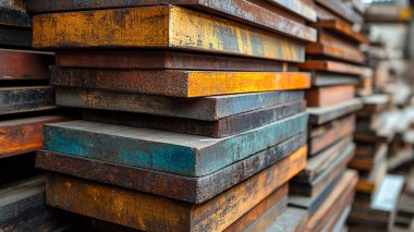 Ürünlerin ambarındaki metal tabakalar.