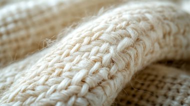 Tahta bir masada yün bir kazak ördüm..