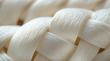 Makro manzaralı beyaz iplik. makro fotoğraf