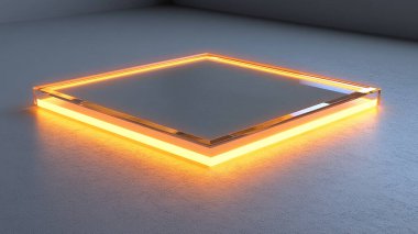 3 boyutlu görüntüleme, boş neon ışığı, 3 boyutlu resimleme.