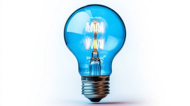 Mavi arkaplandaki ampulü kapat