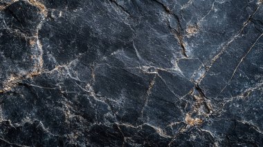 Arkaplan veya tasarım sanatı için doğal desenli koyu mermer dokusu.