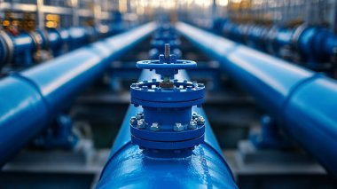 Mavi gökyüzündeki su boruları