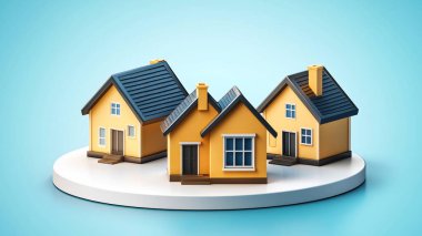 Evin beyaz arka plan üzerinde gösterimi.