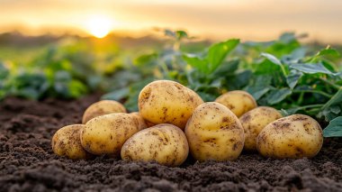 Tarlada organik patates.