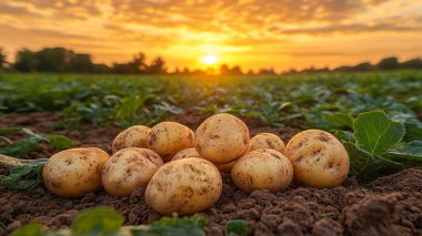 Tarladaki organik patatesler