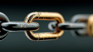 Koyu arkaplanda zincir ve asma kilit