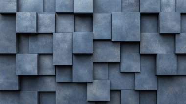 Dekoratif alçılı koyu mavi duvar.