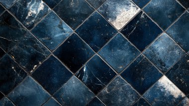 Eski fayansların soyut arkaplanı. koyu mavi renk