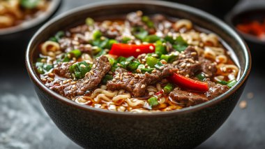 Sebzeli erişte ve et.