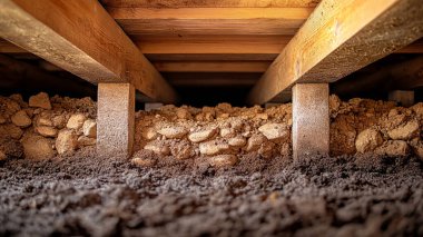 İnşaat için tahta yığını.