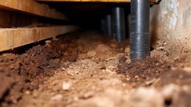 İnşaat alanında büyük bir metal boru yığını var. İnşaat sistemi yeni bir boru..