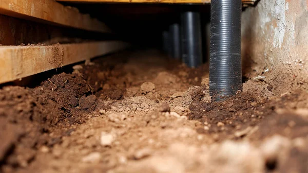 İnşaat alanında büyük bir metal boru yığını var. İnşaat sistemi yeni bir boru..