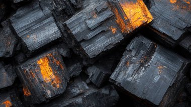 Siyah beyaz kömür yığınına yakın.