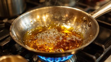 tavada yağ pişir.