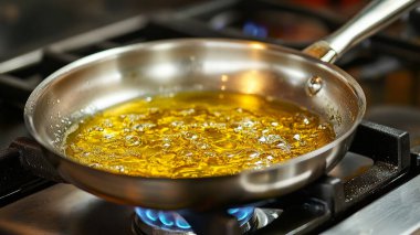 Ocakta sıcak su pişirmek, yakın çekim.