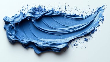 mavi boya fırçası darbesi beyaz arkaplanda izole