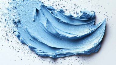 Kağıt üzerinde mavi boya fırçası darbeleri. soyut doku arkaplanı.