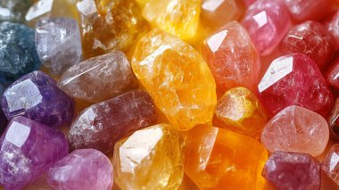 Güzel renkli kristaller, yaklaşın.