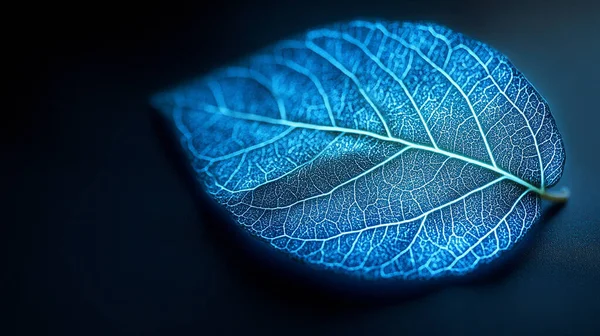 Siyah arkaplanda mavi yaprak