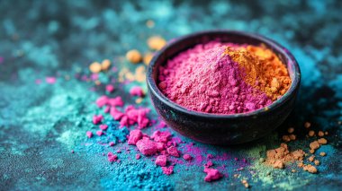 Tahta arka plandaki bir güzellik için farklı renk tozuyla pudra..