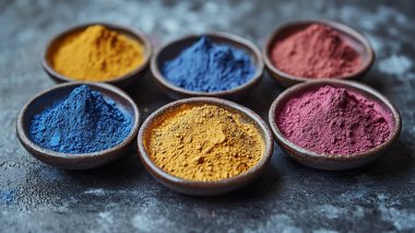 Kasedeki renkli toz.